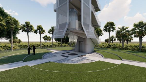 Beirut Peacekeepers Memorial Tower Lower render